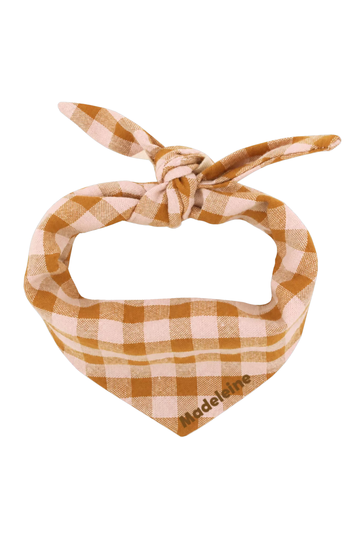 Personalized gingham cotton scarf for a baby or child's plush toy