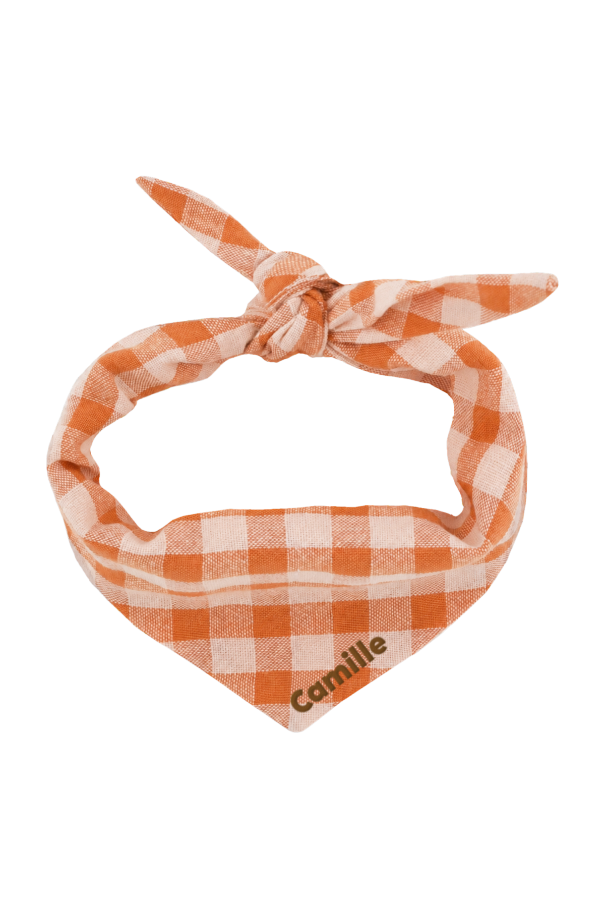 Personalized gingham cotton scarf for a baby or child's plush toy