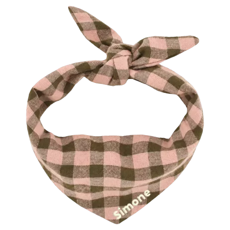 Personalized gingham cotton scarf for a baby or child's plush toy
