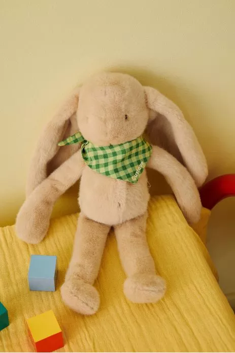 foulard coton vichy personnalisé pour doudou bébé enfant