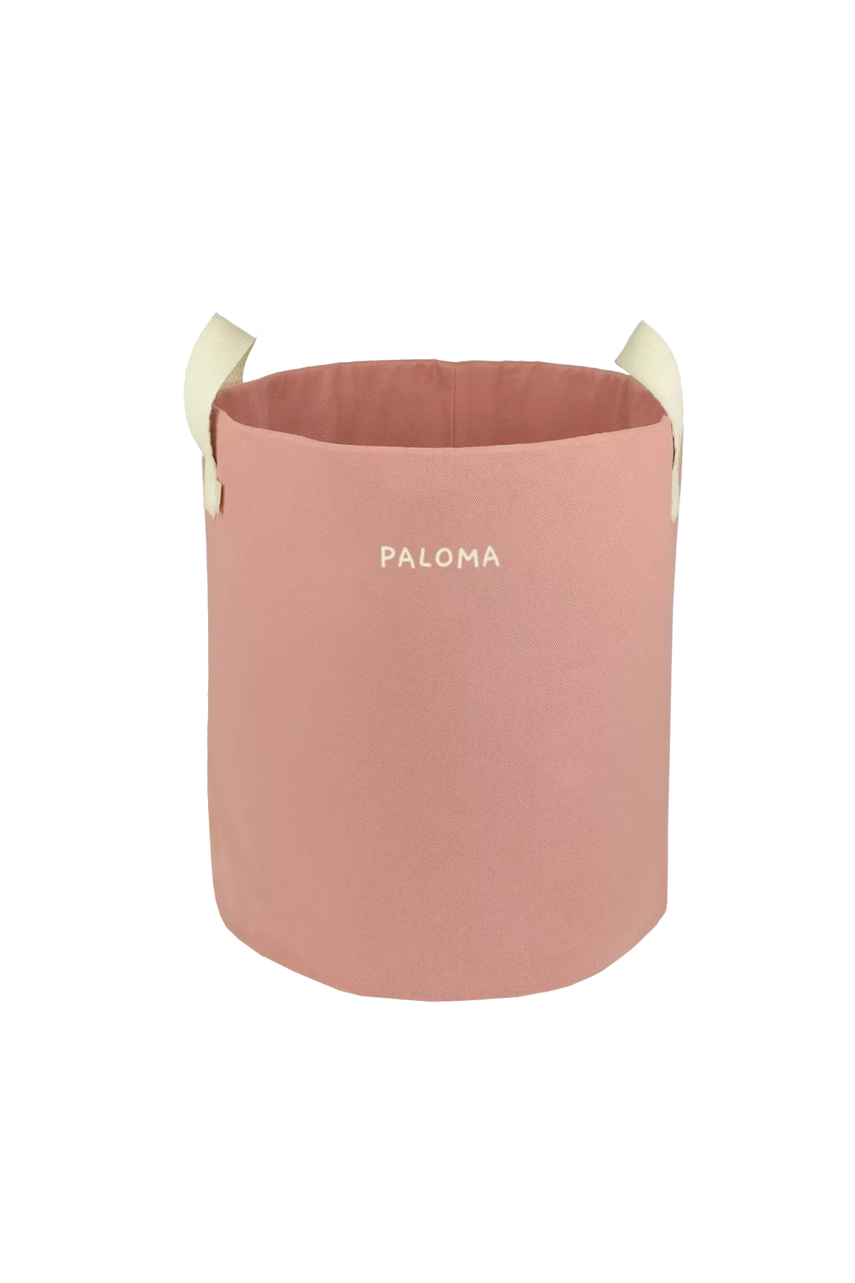 Personalizable toy storage basket in heavyweight cotton