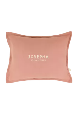 coussin en lin personnalisable cadeau naissance original pour bébé enfant