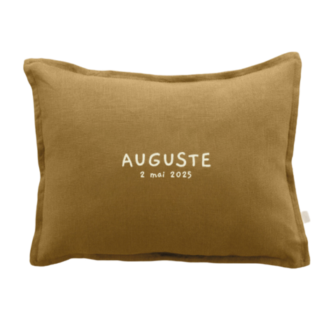 customizable linen pillow, an original baby gift for infants and children