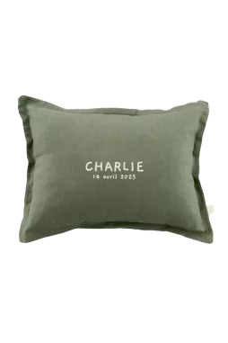 coussin en lin personnalisable cadeau naissance original pour bébé enfant