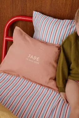 customizable linen pillow, an original baby gift for infants and children