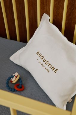 Cojín de lino personalizable, regalo de nacimiento original para bebés y niños