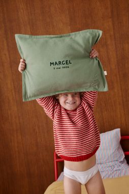 Cojín de lino personalizable, regalo de nacimiento original para bebés y niños