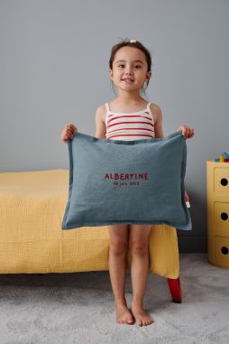 Cojín de lino personalizable, regalo de nacimiento original para bebés y niños