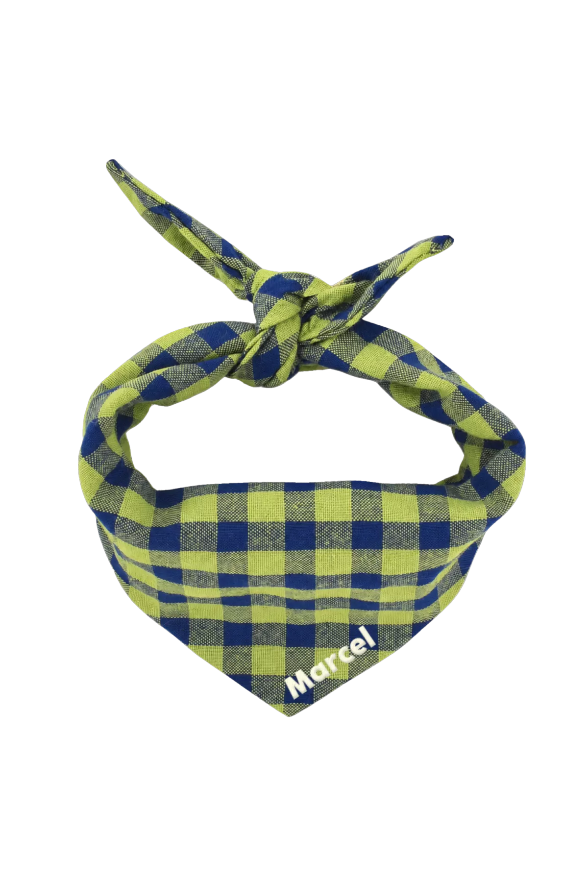 Personalized gingham cotton scarf for a baby or child's plush toy