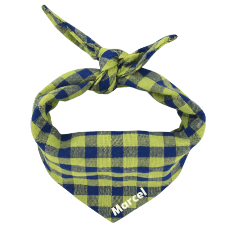 Personalized gingham cotton scarf for a baby or child's plush toy