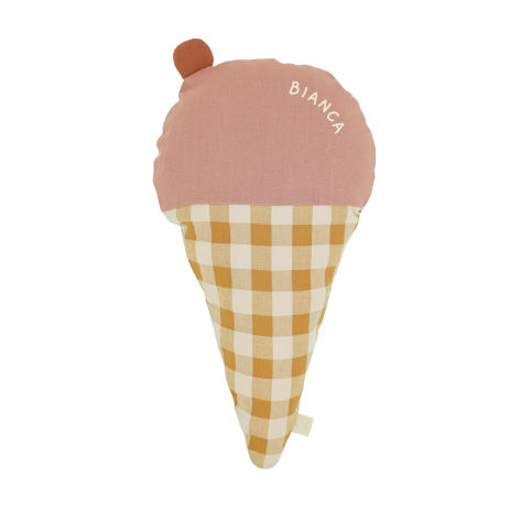 cojín decorativo de pared con forma de helado, personalizable, para habitaciones de bebés y niños