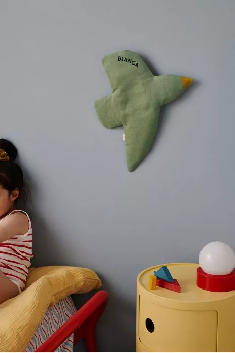 décoration murale oiseau en lin personnalisable pour chambre bébé enfant