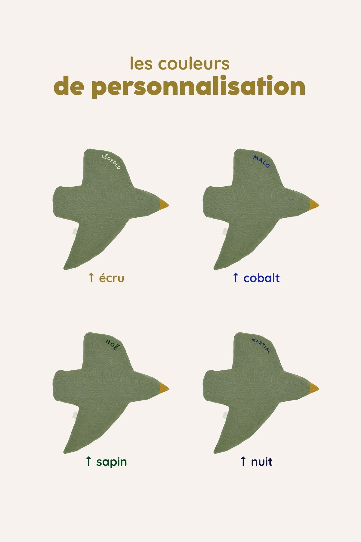 personalizable linen bird wall decor for nurseries and kids’ rooms
