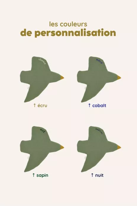 décoration murale oiseau en lin personnalisable pour chambre bébé enfant