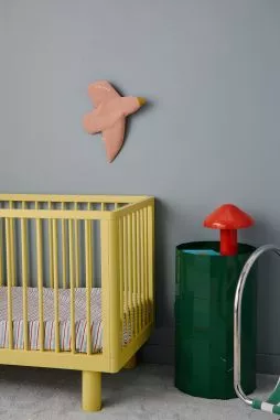 décoration murale oiseau en lin personnalisable pour chambre bébé enfant