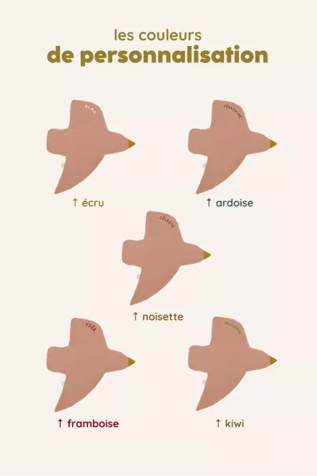 personalizable linen bird wall decor for nurseries and kids’ rooms