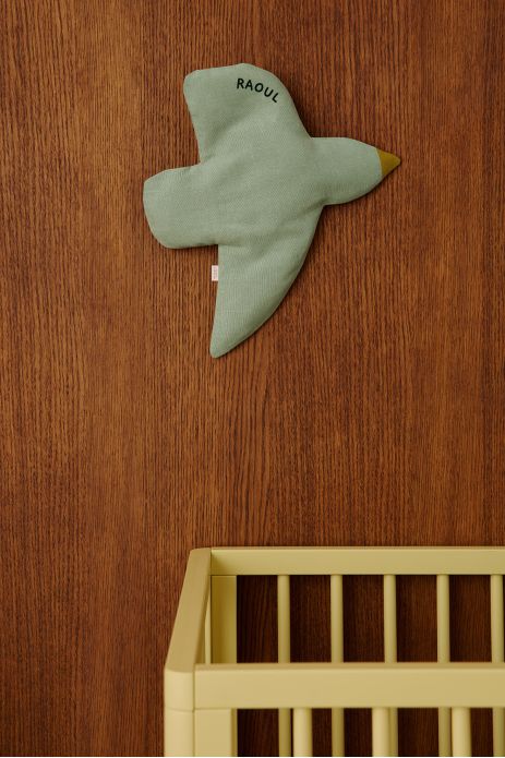 personalizable linen bird wall decor for nurseries and kids’ rooms