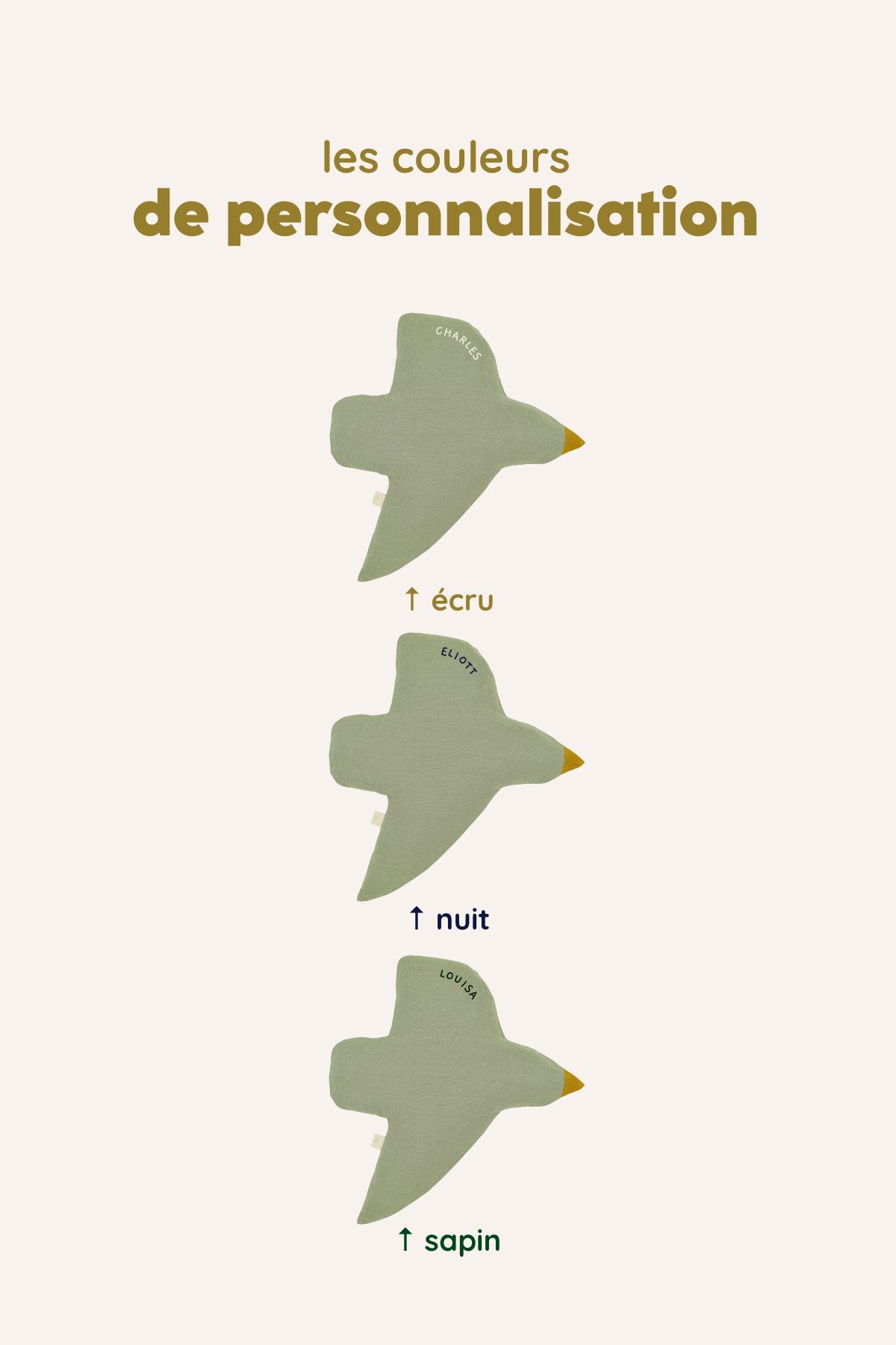 décoration murale oiseau en lin personnalisable pour chambre bébé enfant
