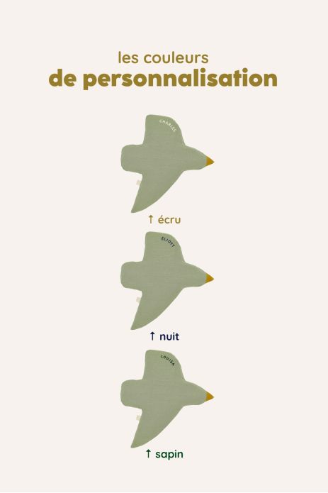 décoration murale oiseau en lin personnalisable pour chambre bébé enfant