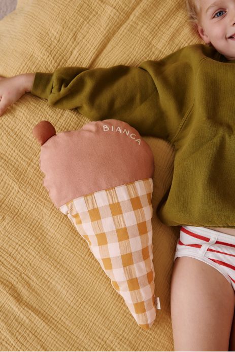 cojín decorativo de pared con forma de helado, personalizable, para habitaciones de bebés y niños
