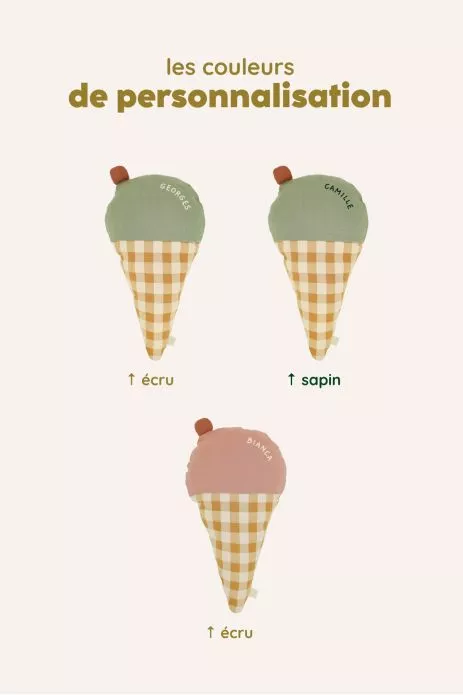 personalizable ice cream pillow wall decor for nurseries and kids’ rooms