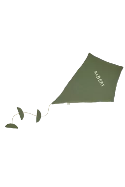 personalizable linen kite wall decor for a baby’s or child’s room