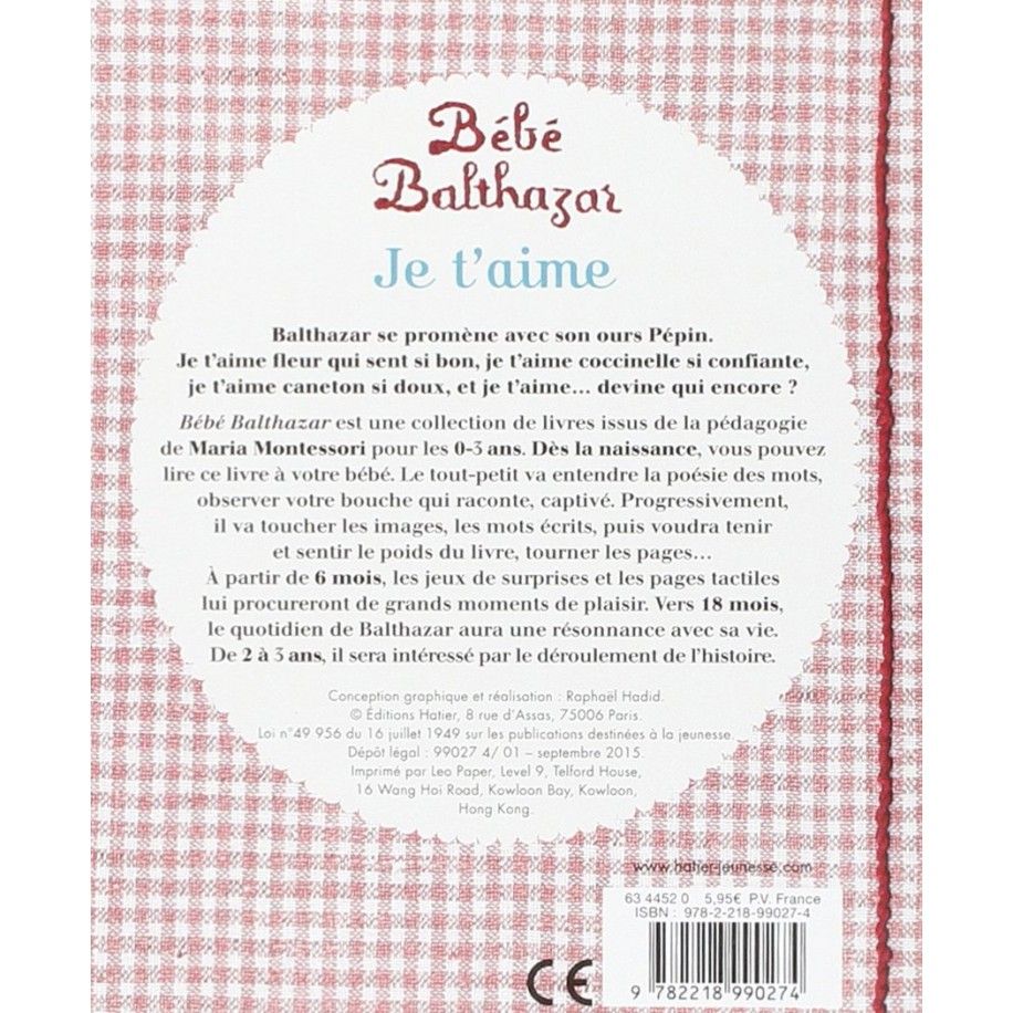Libro Bebé Balthazar - Te quiero - Libros 0-3 años