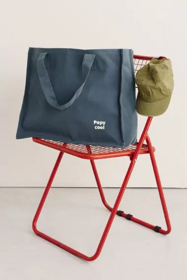 sac cabas bleu personnalisé "papy cool"