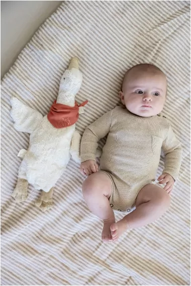 doudou oie bouillote avec foulard personnalisé