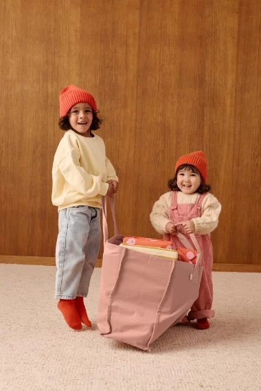 grand cabas en coton personnalisé enfant et parent