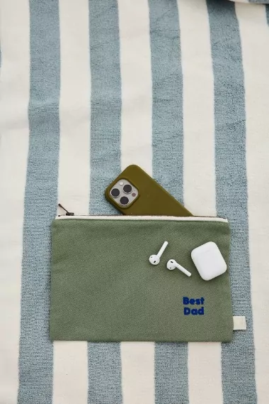 grande pochette unie avec zip à personnaliser 