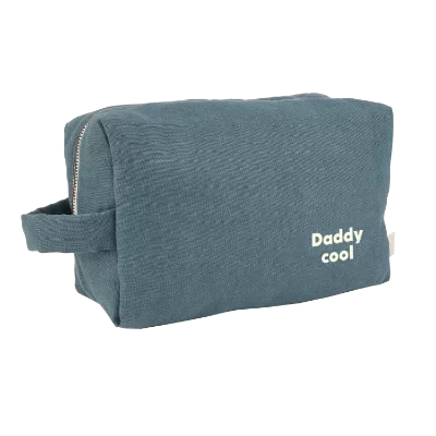 trousse de toilette en lin à personnaliser avec zip