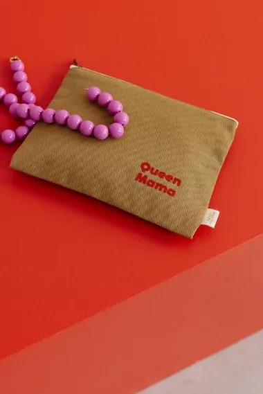 grande pochette unie avec zip à personnaliser
