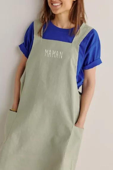 tablier de cuisine en lin pour enfant et adulte