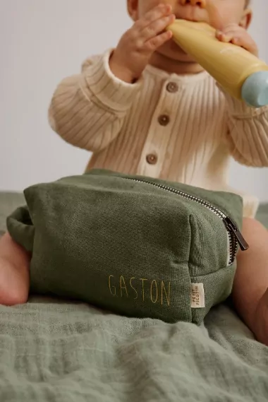 petite trousse de toilette personnalisable en lin