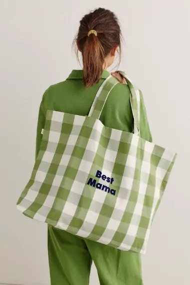 grand sac cabas personnalisable à carreaux