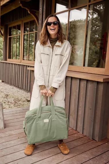 grande valise en coton personnalisable avec zip