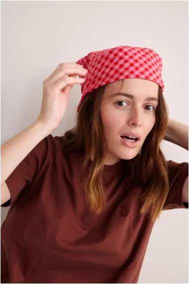 petit foulard vichy en coton bébé enfant adulte
