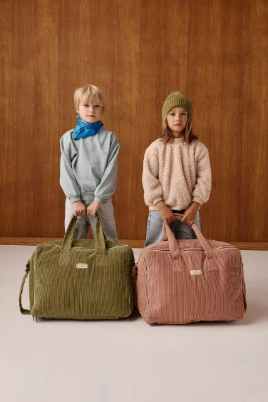 grande valise avec zip en velours personnalisable