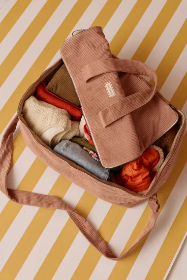 grande valise en velours avec zip personnalisable