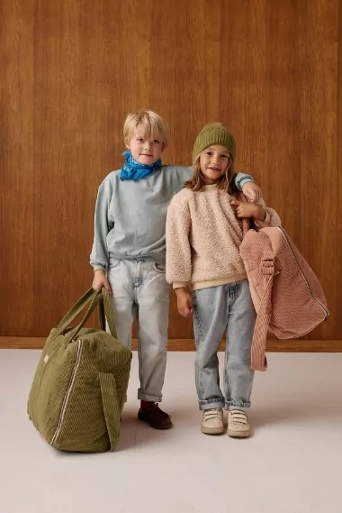 grande valise avec zip en velours personnalisable