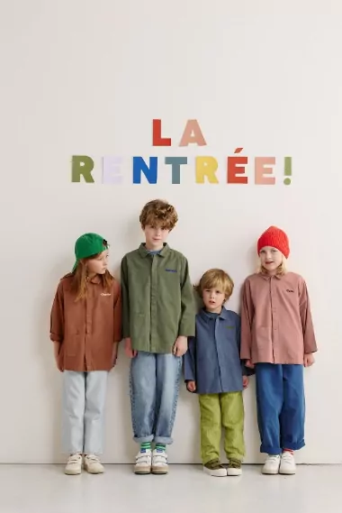 blouse enfant d'écolier en coton personnalisable