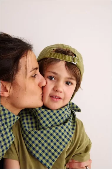petit foulard vichy en coton bébé enfant adulte