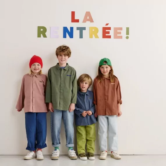 blouse enfant d'écolier en coton personnalisable