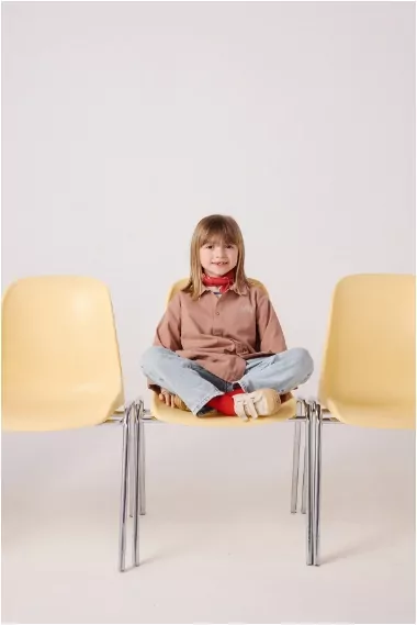blouse d'école en coton bio avec pressions personnalisable