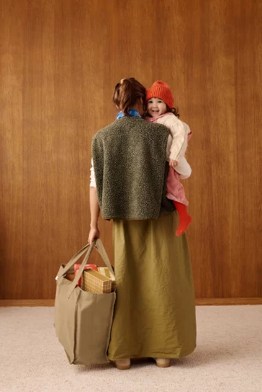 grand cabas en coton personnalisé enfant parent