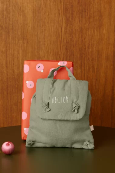 petit sac à dos en lin personnalisé bébé