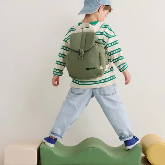 petit sac a dos enfant en lin personnalisé