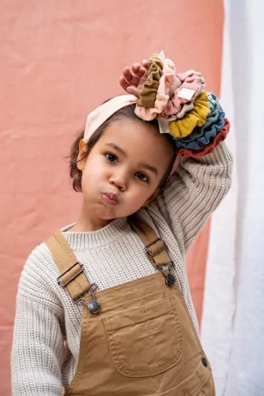 joli chouchou uni en gaze de coton