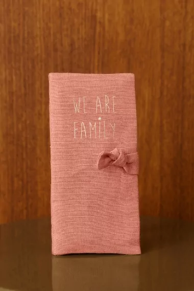 protège livret de famille en lin personnalisé